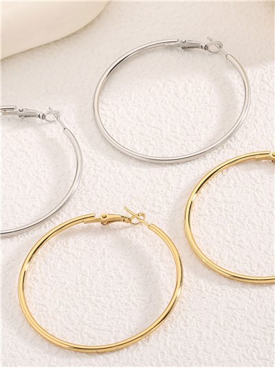 Pendientes aros tubulares - Acero inoxidable 2