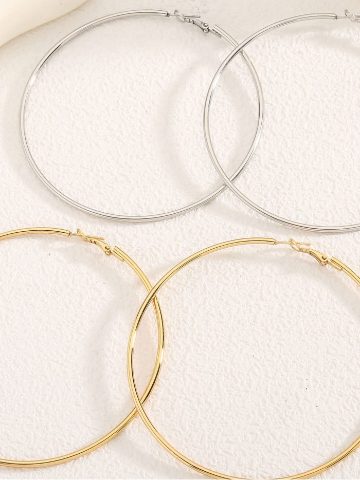 Orecchini a cerchio tubolari - Acciaio inossidabile