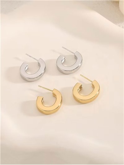 Pendientes aros abiertos - Acero inoxidable