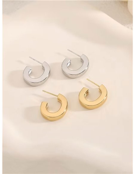 Pendientes aros abiertos - Acero inoxidable