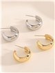 Pendientes aros abiertos - Acero inoxidable