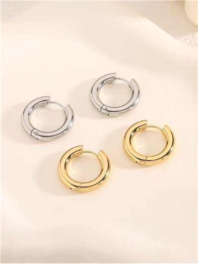 Pendientes aros tubulares - Acero inoxidable