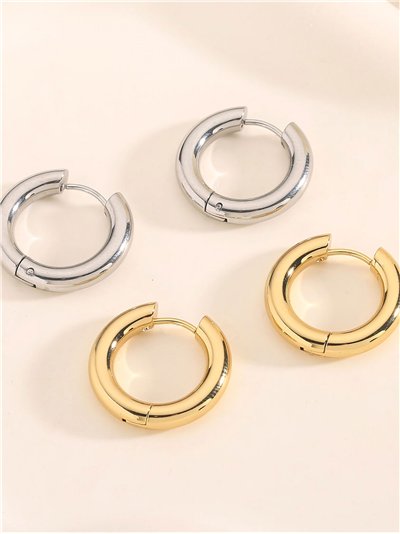 Pendientes aros tubulares - Acero inoxidable 2