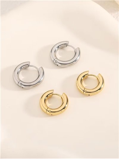 Pendientes aros tubulares - Acero inoxidable