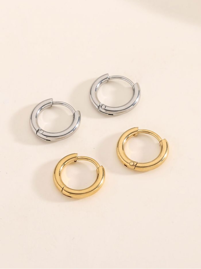 Pendientes aros tubulares - Acero inoxidable