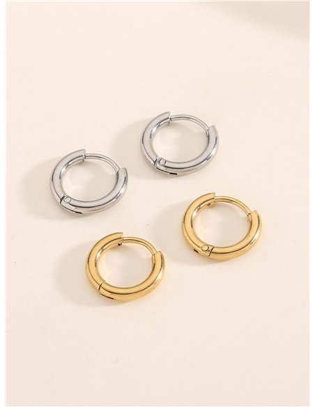 Pendientes aros tubulares - Acero inoxidable
