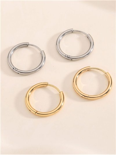 Pendientes aros tubulares - Acero inoxidable 2