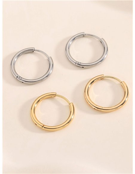 Tubular hoop earrings - Stainless Steel