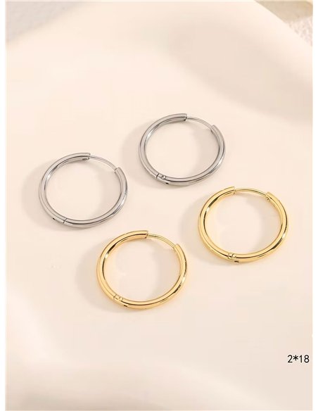 Tubular hoop earrings - Stainless Steel