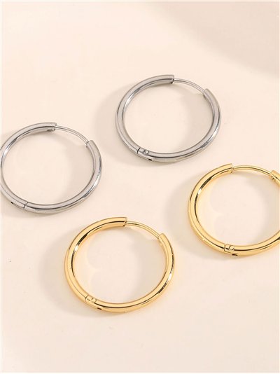 Pendientes aros tubulares - Acero inoxidable 2