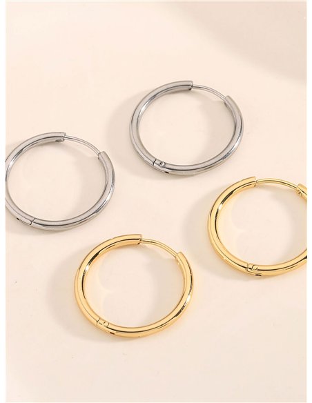 Tubular hoop earrings - Stainless Steel