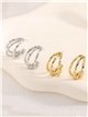 Pendientes aros efecto triple - Acero inoxidable