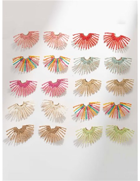 Pendientes sunbeam efecto rafia - Acero inoxidable