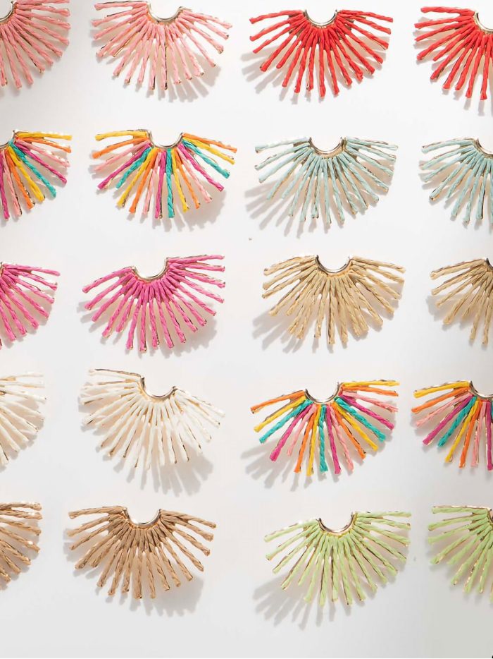 Pendientes sunbeam efecto rafia - Acero inoxidable