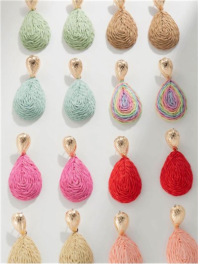 Pendientes lágrimas efecto rafia - Acero inoxidable 2