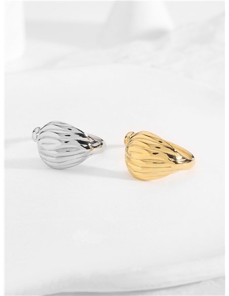 Anillo efecto martillado - Acero inoxidable