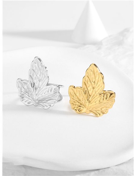 Anillo hojas - Acero inoxidable