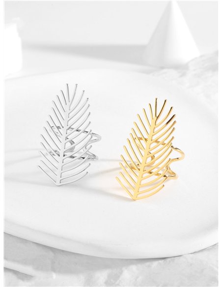Leaves ring - Stainless Steel