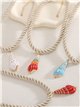 Collar cuerda colgante caracola esmaltado- Acero inoxidable