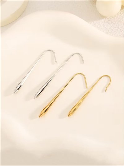 Pendientes aros alargados  - Acero inoxidable