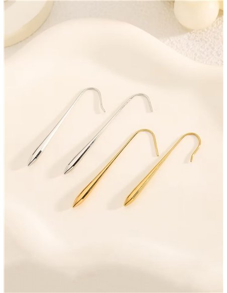 Pendientes aros alargados  - Acero inoxidable