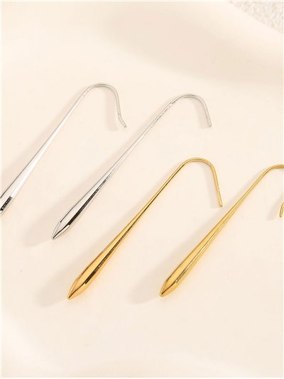 Pendientes aros alargados  - Acero inoxidable 2