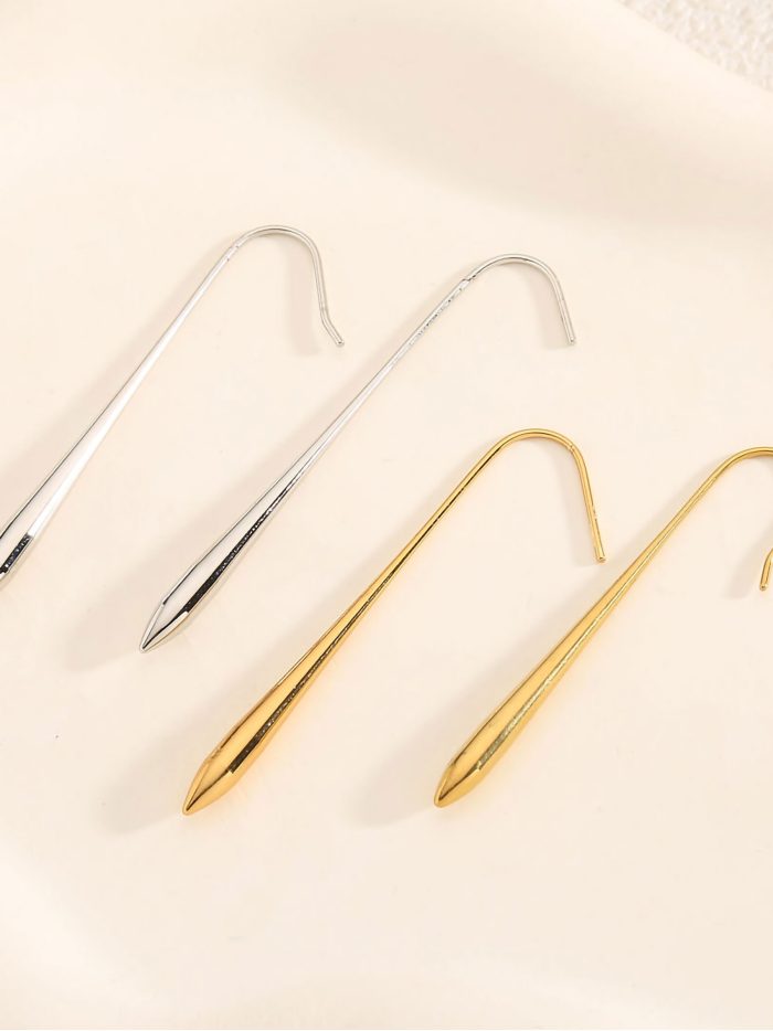Pendientes aros alargados  - Acero inoxidable