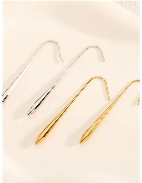 Pendientes aros alargados  - Acero inoxidable