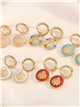 Pendientes aros colgantes con conchas esmaltadas - Acero inoxidable