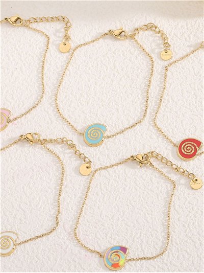 Pulsera de cadena caracola esmaltada - Acero inoxidable 2