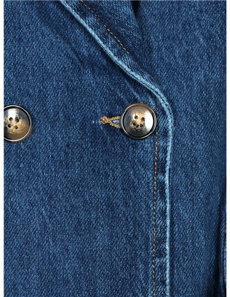 Trench largo denim botones
