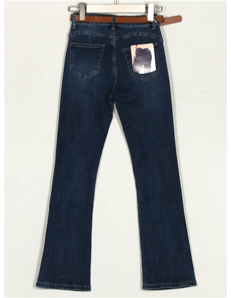 Jeans flare cinturón tiro alto