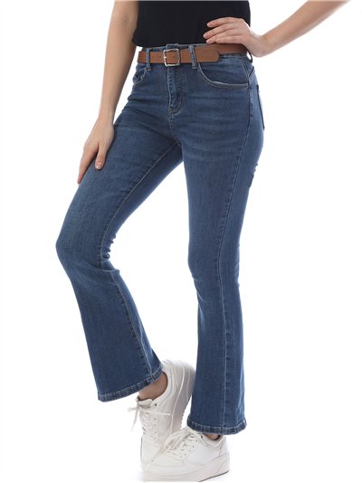 Jeans flare cinturón tiro alto