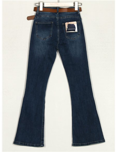 Jeans flare cinturón tiro alto