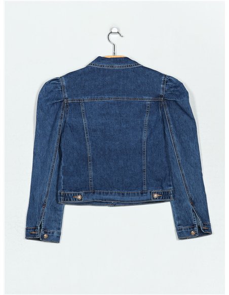 Cazadora denim manga abullonada