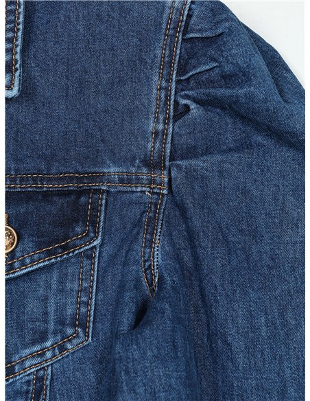 Cazadora denim manga abullonada