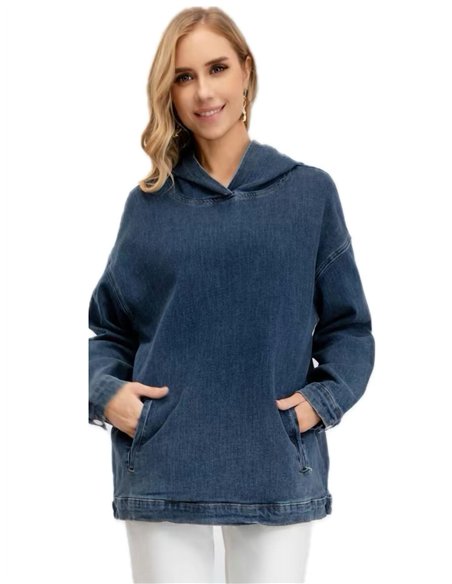 Sudadera amplia denim