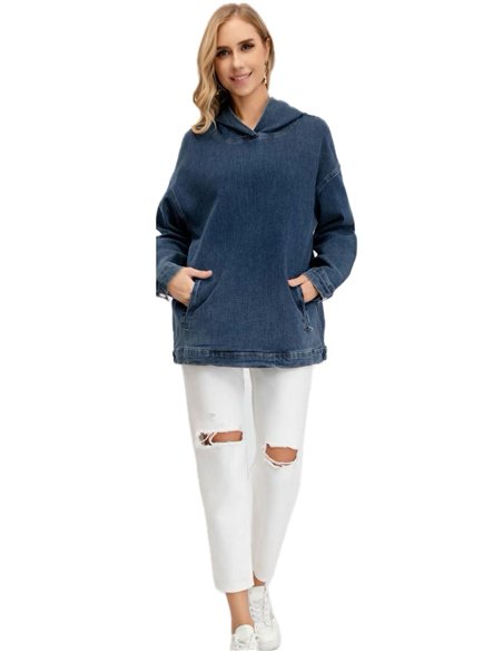 Sudadera amplia denim