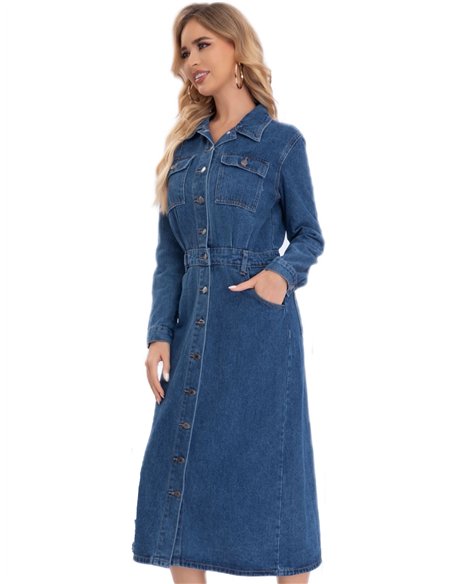 Vestido camisero denim