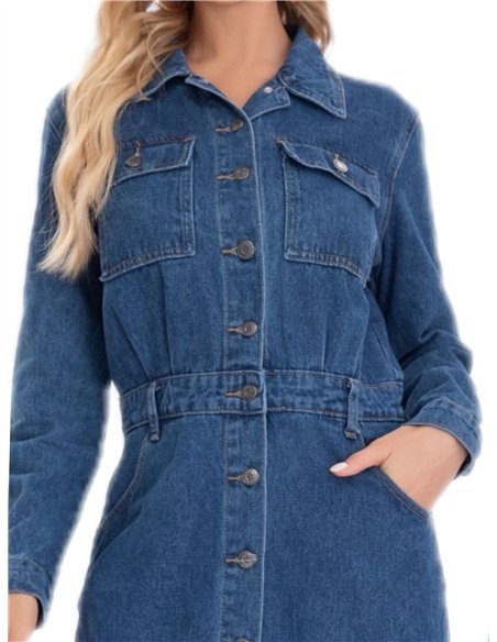 Vestido camisero denim