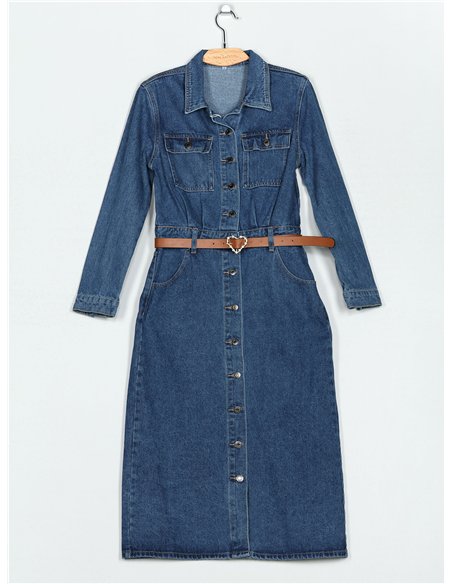 Vestido camisero denim