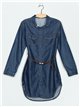 Belted denim dress