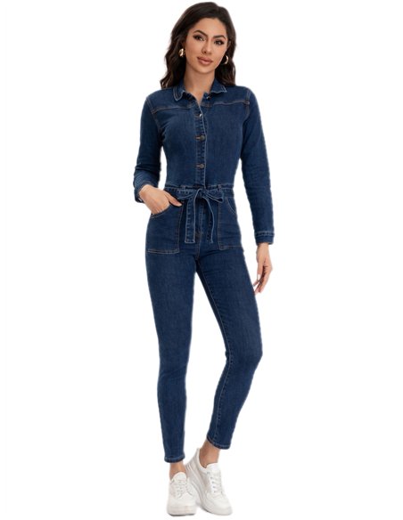 Mono largo denim botones