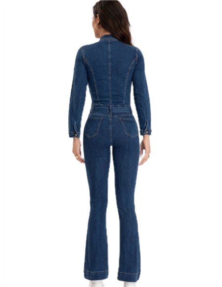 Mono largo denim botones