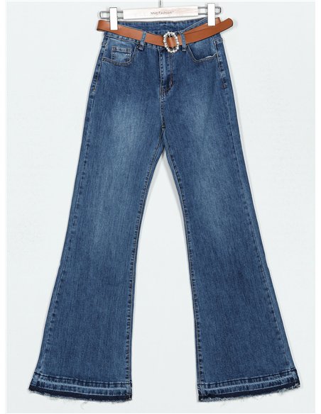 Belted flare jeans