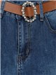 Belted flare jeans