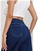 Jeans wide leg tiro alto