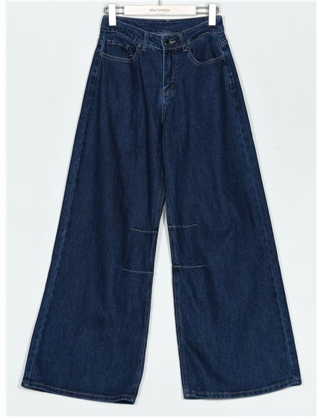 Jeans wide leg tiro alto