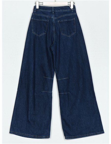 Jeans wide leg tiro alto