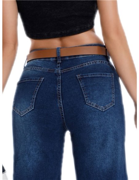 Jeans rectos cinturón